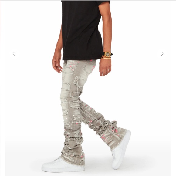 Rockstar Original RSM225 Super Stacked Flare Denim Jeans Mens 32x45 - Picture 3 of 15